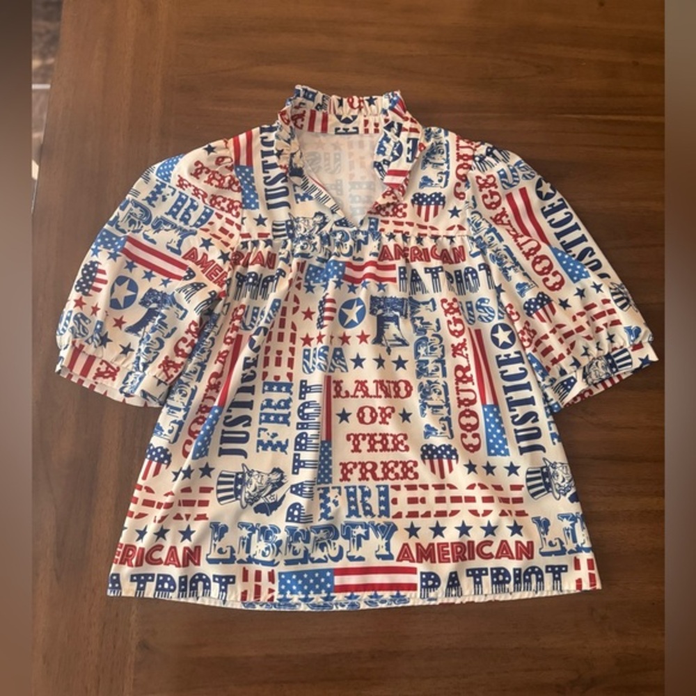 Shein Patriotic Shirt - Red, White, and Blue Medium